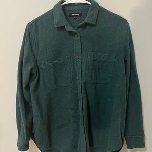 MADEWELL TEAL FLANNEL BUTTON DOWN - women’s small